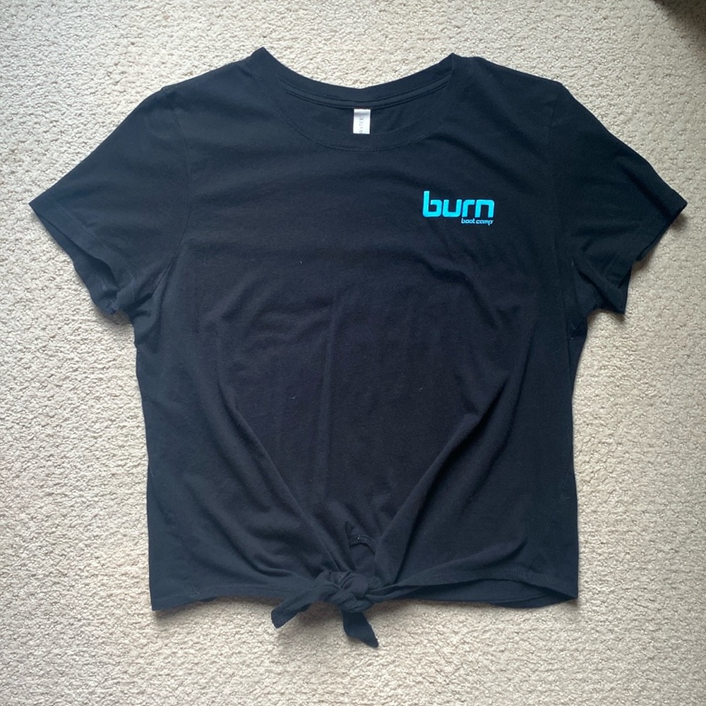 Black Logo Tie-Front Women's Tee